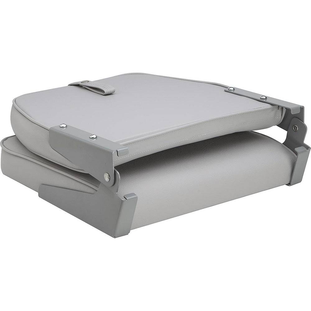 Attwood Swivl-Eze Low Back Padded Flip Seat - Grey [98395GY] - Twin Screws Marine Service
