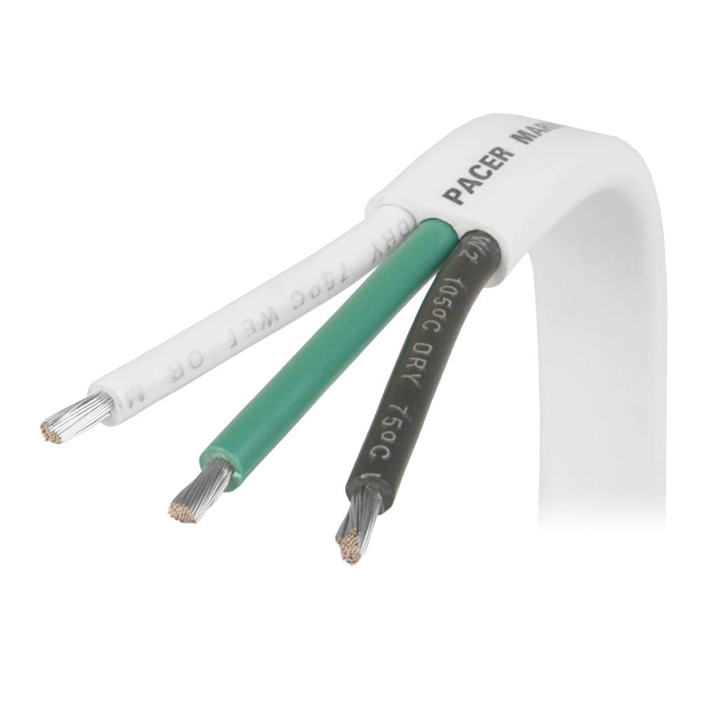 Pacer White Triplex Cable - 14/3 AWG - Black/Green/White - Sold by the Foot [W14/3-FT] - Twin Screws Marine Service