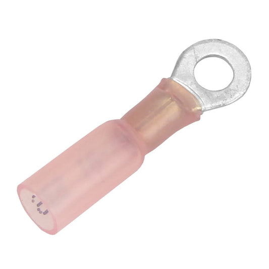 Pacer 22-18 AWG Heat Shrink Ring Terminal - #8 Stud Size - 25 Pack [TE18-8R-25] - Twin Screws Marine Service