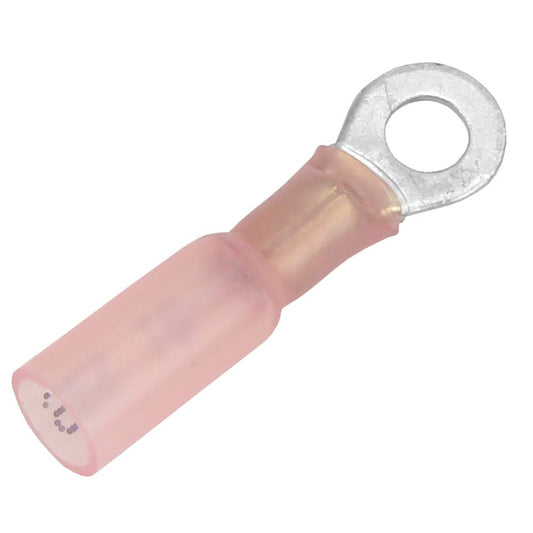 Pacer 22-18 AWG Heat Shrink Ring Terminal - #8 Stud Size - 100 Pack [TE18-8R-100] - Twin Screws Marine Service