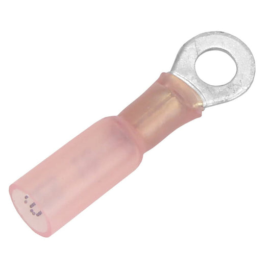 Pacer 22-18 AWG Heat Shrink Ring Terminal - #10 Stud Size - 25 Pack [TE18-10R-25] - Twin Screws Marine Service
