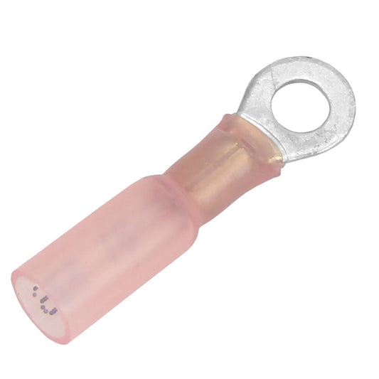 Pacer 22-18 AWG Heat Shrink Ring Terminal - #10 Stud Size - 100 Pack [TE18-10R-100] - Twin Screws Marine Service