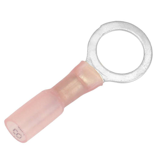 Pacer 22-18 AWG Heat Shrink Ring Terminal - 3/8" Stud Size - 100 Pack [TE18-38R-100] - Twin Screws Marine Service