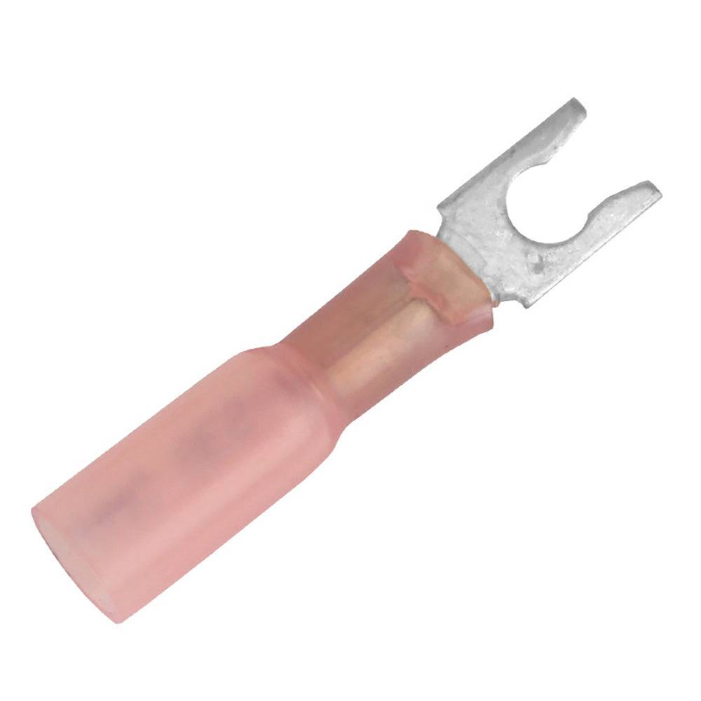 Pacer 22-18 AWG Heat Shrink Spade Terminal - #8 Stud Size - 25 Pack [TE18-8SLF-25] - Twin Screws Marine Service