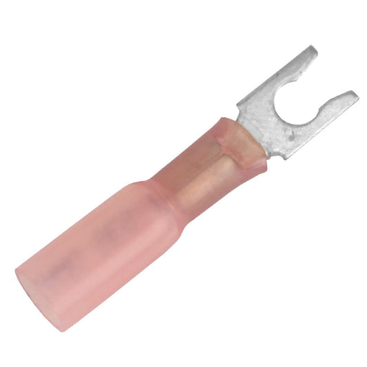 Pacer 22-18 AWG Heat Shrink Spade Terminal - #8 Stud Size - 100 Pack [TE18-8SLF-100] - Twin Screws Marine Service