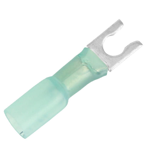 Pacer 16-14 AWG Heat Shrink Spade Terminal - #8 Stud Size - 25 Pack [TE14-8SLF-25] - Twin Screws Marine Service