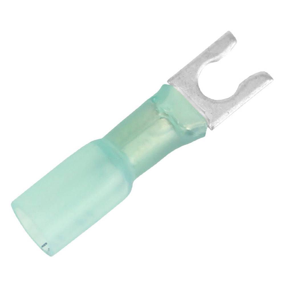 Pacer 16-14 AWG Heat Shrink Spade Terminal - #10 Stud Size - 100 Pack [TE14-10SLF-100] - Twin Screws Marine Service