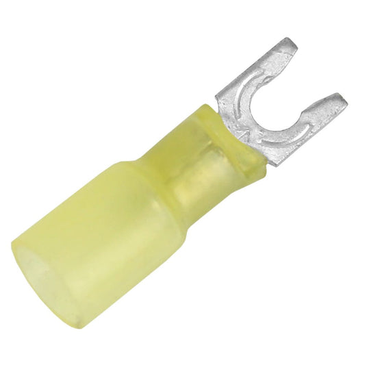 Pacer 12-10 AWG Heat Shrink Spade Terminal - #8 Stud Size - 25 Pack [TE10-8SLF-25] - Twin Screws Marine Service