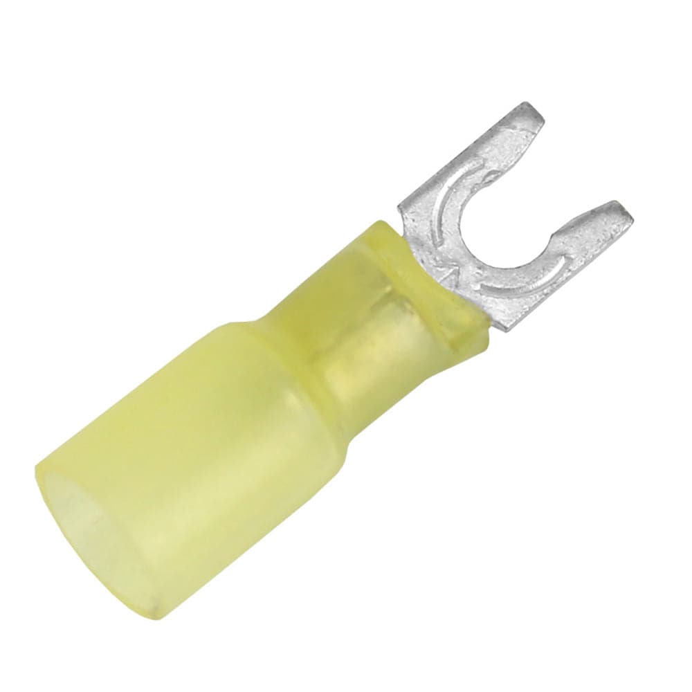 Pacer 12-10 AWG Heat Shrink Spade Terminal - #8 Stud Size - 100 Pack [TE10-8SLF-100] - Twin Screws Marine Service