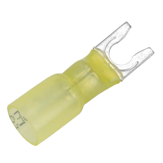 Pacer 12-10 AWG Heat Shrink Spade Terminal - #10 Stud Size - 25 Pack [TE10-10SLF-25] - Twin Screws Marine Service