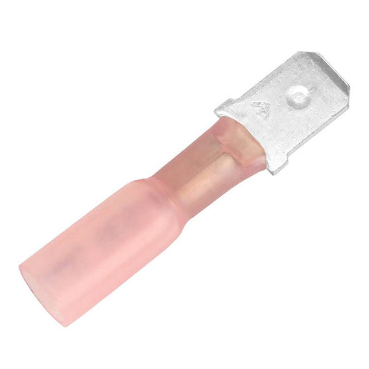 Pacer 22-18 AWG Heat Shrink Male Disconnect - 100 Pack [TDE18-250M-100] - Twin Screws Marine Service