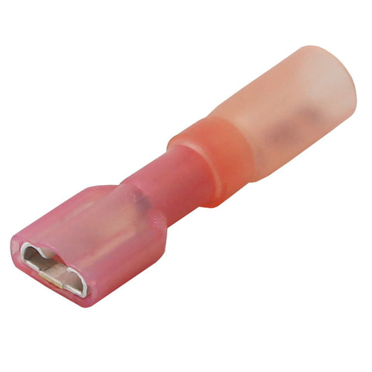 Pacer 22-18 AWG Heat Shrink Female Disconnect - 100 Pack [TDE18-250FI-100] - Twin Screws Marine Service