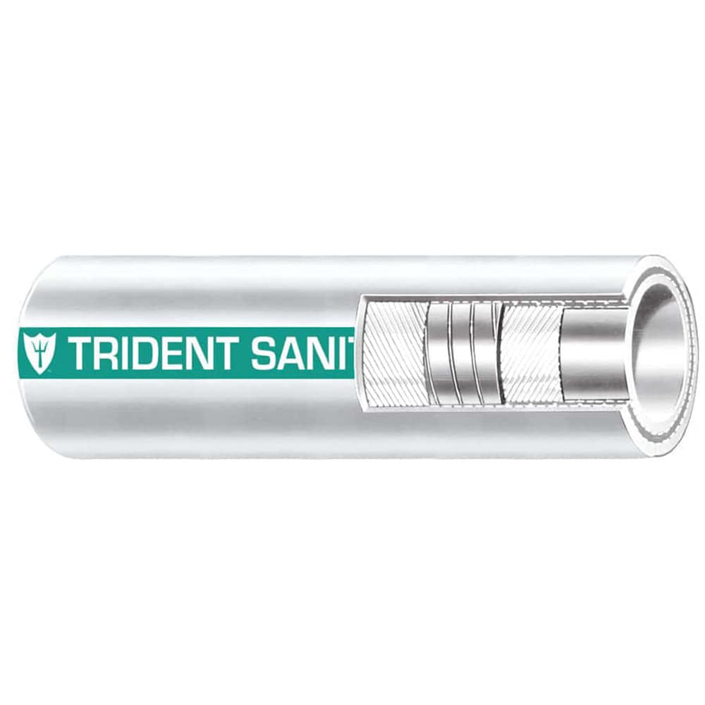 Trident Marine 1-1/2" Premium Marine Sanitation Hose - White with Green Stripe - Sold by the Foot [102-1126-FT] - Twin Screws Marine Service