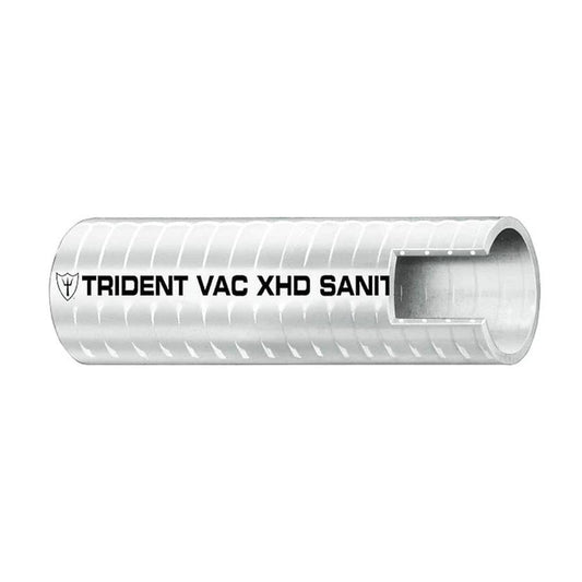 Trident Marine 1-1/2" VAC XHD Sanitation Hose - Hard PVC Helix - White - Sold by the Foot [148-1126-FT] - Twin Screws Marine Service