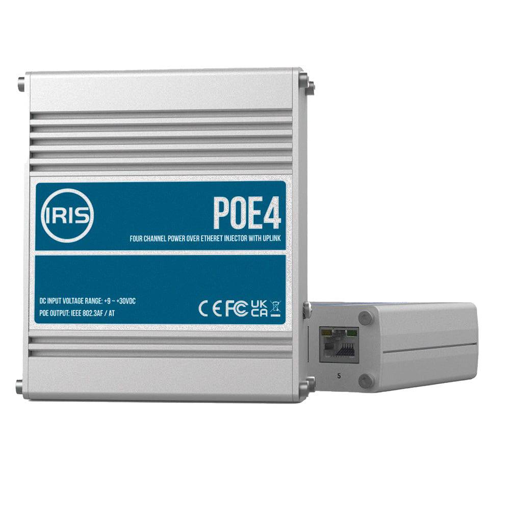 Iris Four Channel Uplink Power Over Ethernet Switch - IEEE802.3af  3at Compliant - 9-30VDC Input - 48VDC Output [POE4V2] - Twin Screws Marine Service
