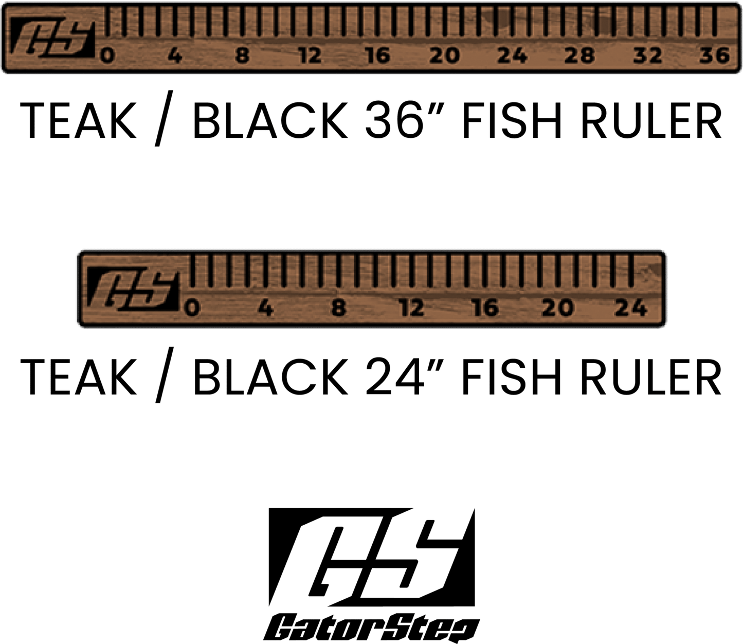 GatorStep Fish Ruler Teak/ Black 24"