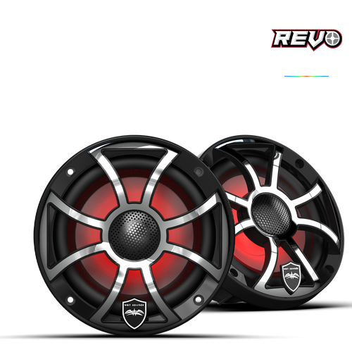 WET SOUNDS REVO 6 XS-B-SS V3 | REVO Series 6.5-inch High-Output Component Style Coaxial Speakers w/ XS-Black-Stainless Steel RGB Grilles