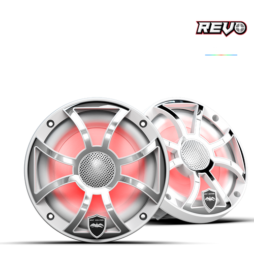 WET SOUNDS REVO 6-XSW-SS | REVO Series 6.5-inch High-Output Component Style Coaxial Speakers w/ XS-White-Stainless Steel RGB Grilles