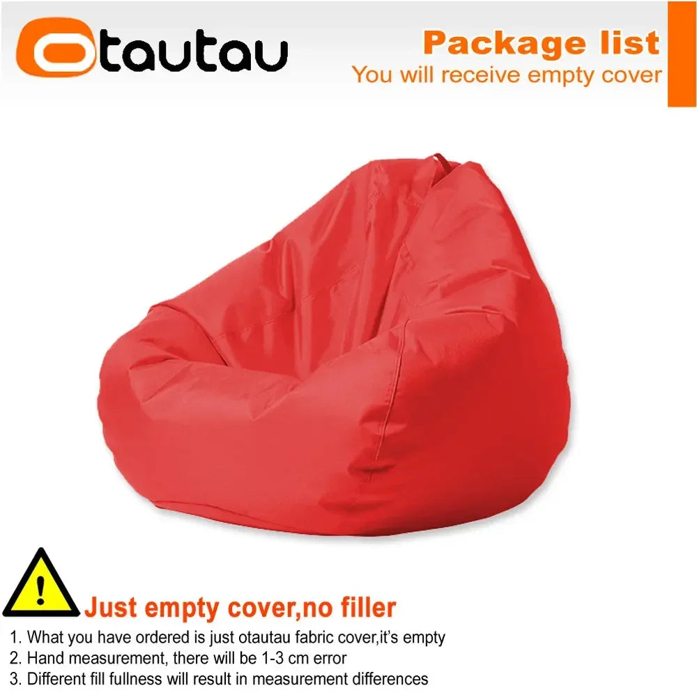 OTAUTAU Outdoor Waterproof Bean Bag Cover No Filler Garden Beach Camping Swimming Pool Floating Beanbag Pouf Chair Oxford DD022