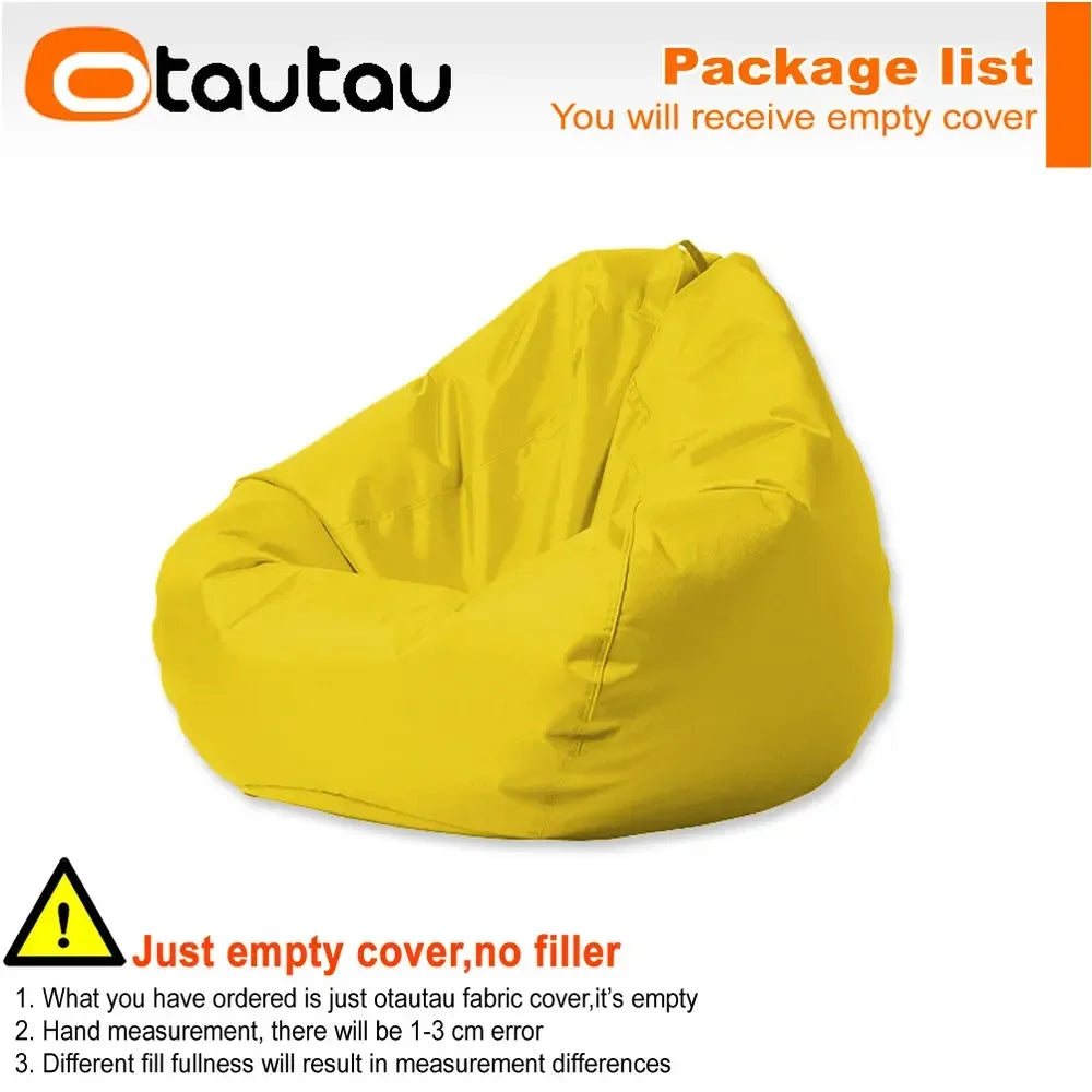 OTAUTAU Outdoor Waterproof Bean Bag Cover No Filler Garden Beach Camping Swimming Pool Floating Beanbag Pouf Chair Oxford DD022