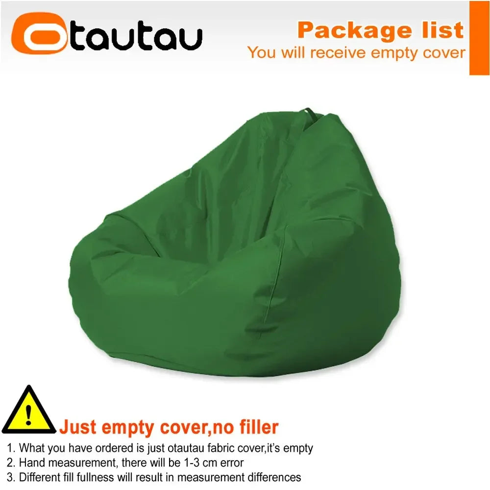 OTAUTAU Outdoor Waterproof Bean Bag Cover No Filler Garden Beach Camping Swimming Pool Floating Beanbag Pouf Chair Oxford DD022